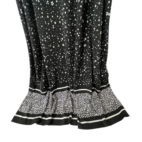 Michael Kors Nora Print Border Maxi Dress Sz XS Floral Wrap Tie Sleeveless - Picture 7 of 14